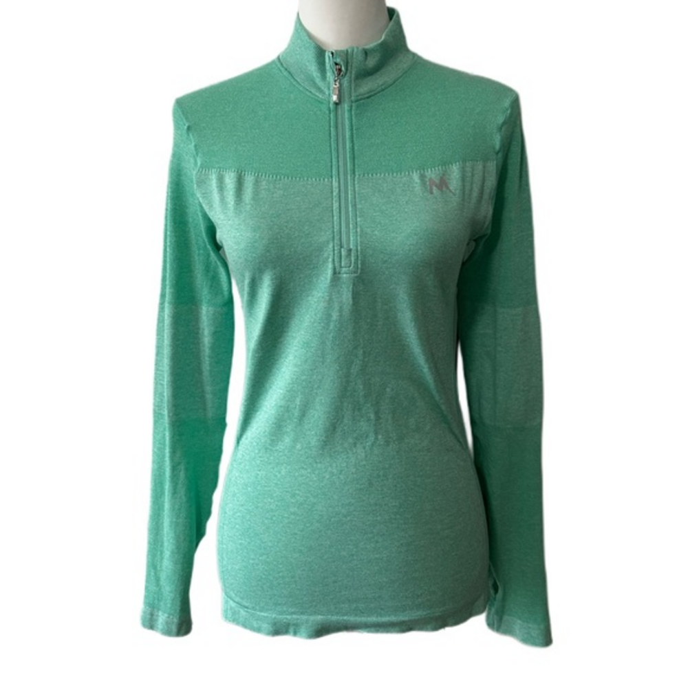 M Activewear Half Zip Pullover Thumbhole Athletic Green‎ Womens Size M